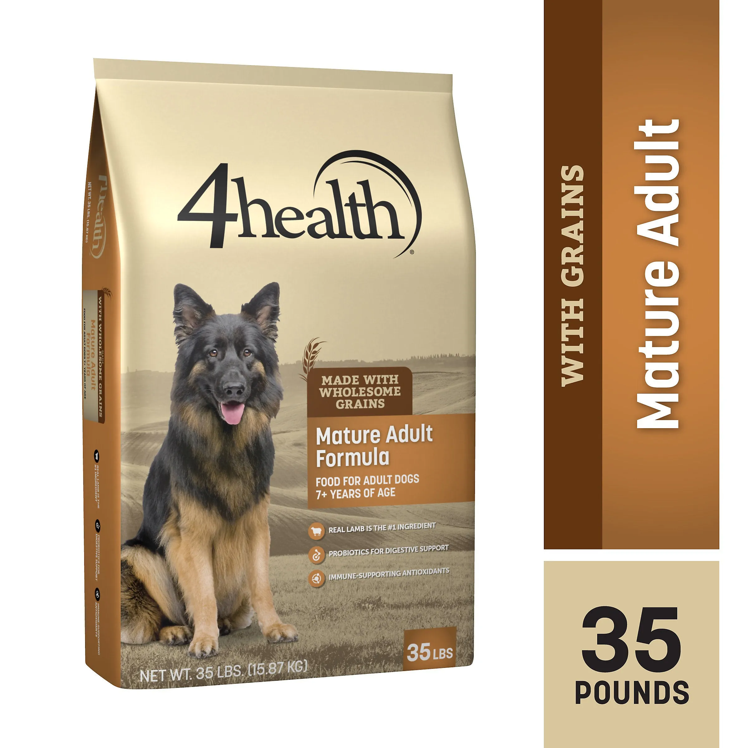 4health with Wholesome Grains Mature Adult Formula for Dogs 7  Years of Age Dry Dog Food