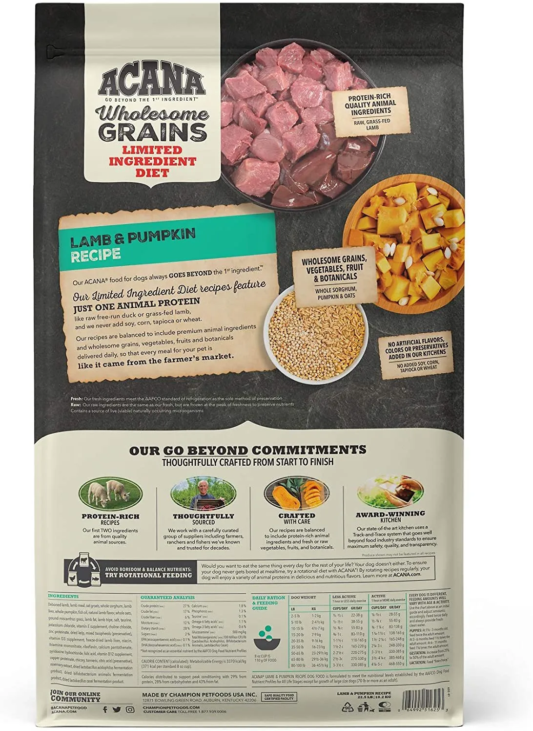 ACANA Wholesome Grains Lamb & Pumpkin Limited Ingredient Dry Dog Food