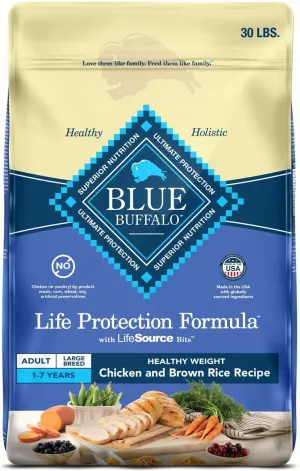 Blue Buffalo Large Breed Life Protection Natural Healthy Weight Chicken & Brown Rice Recipe Adult Dry Dog Food