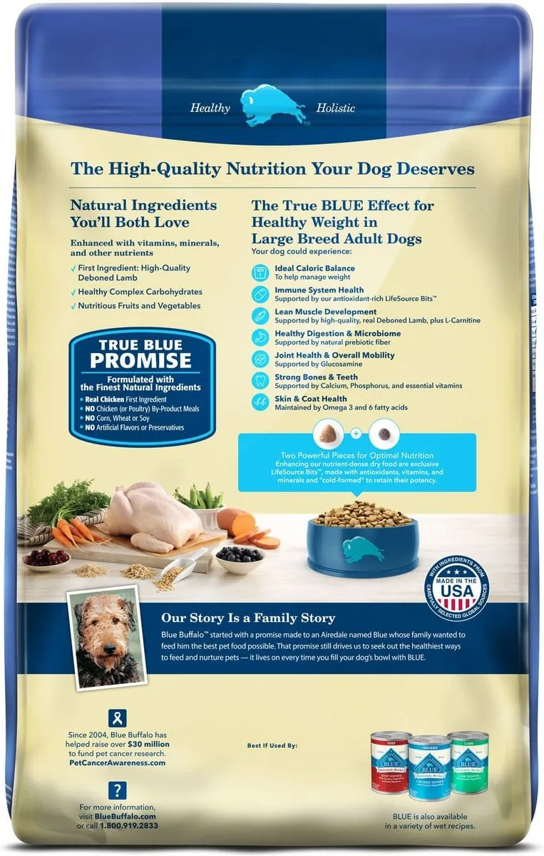 Blue Buffalo Large Breed Life Protection Natural Healthy Weight Chicken & Brown Rice Recipe Adult Dry Dog Food