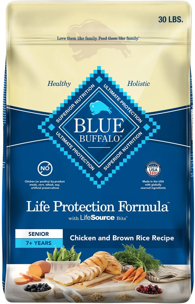 Blue Buffalo Life Protection Natural Chicken & Brown Rice Recipe Senior Dry Dog Food