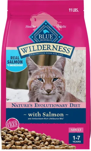 Blue Buffalo Wilderness Grain Free Salmon High Protein Recipe Dry Cat Food