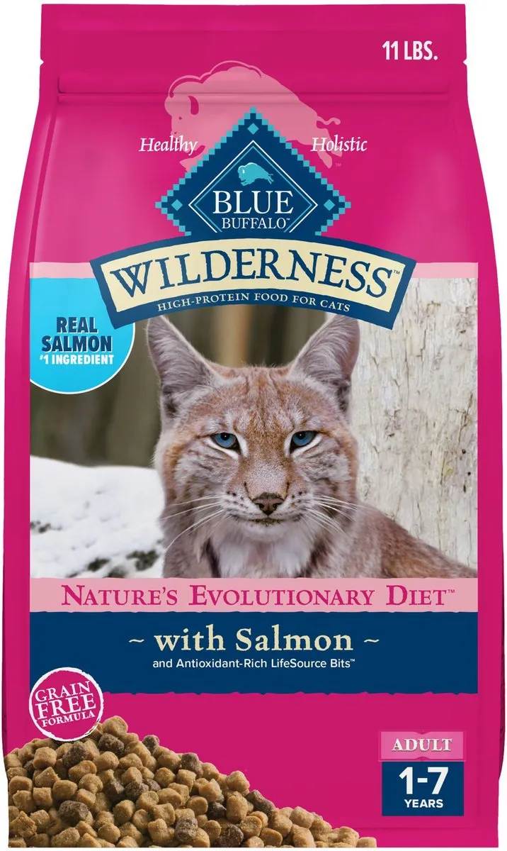 Blue Buffalo Wilderness Grain Free Salmon High Protein Recipe Dry Cat Food