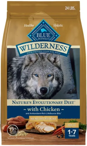 Blue Buffalo Wilderness Wholesome Grains Healthy Weight Chicken Recipe Adult Dry Dog Food
