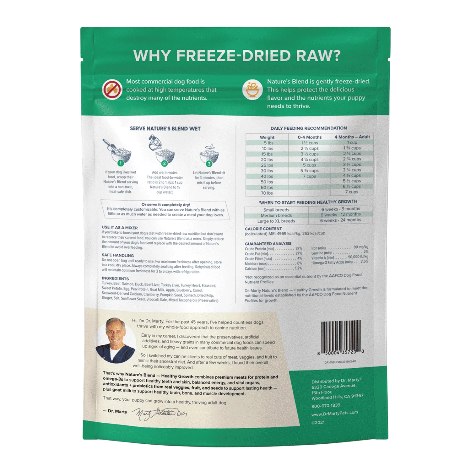 DR. MARTY Nature’s Blend Healthy Growth Freeze Dried Raw Puppy Dog Food