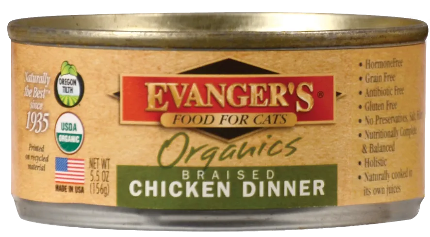 Evangers Organic Braised Chicken Canned Cat Food
