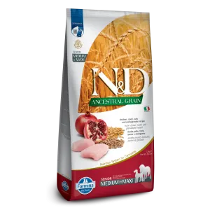 Farmina N&D Ancestral Grain Chicken & Pomegranate Medium & Maxi Senior Dry Dog Food