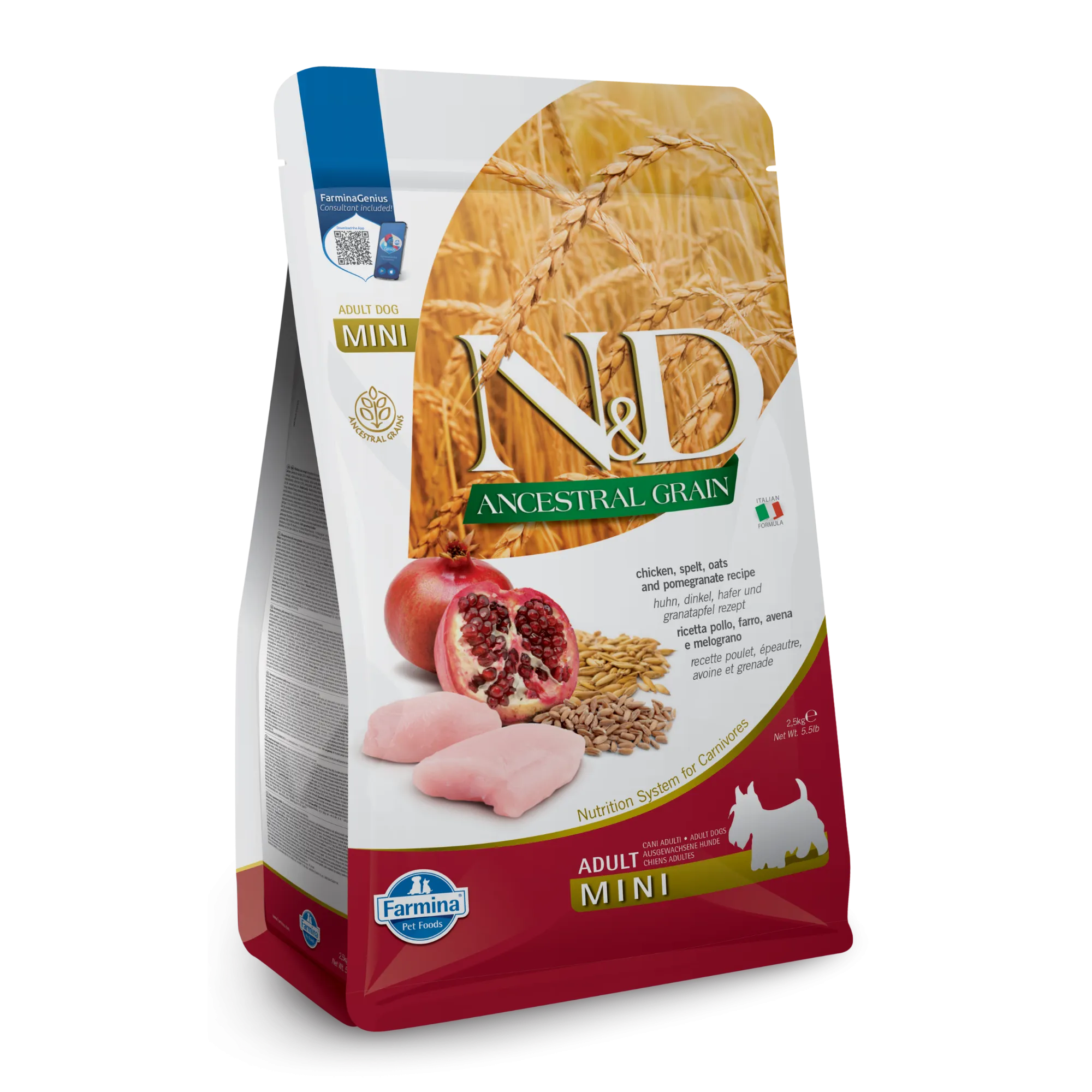Farmina N&D Ancestral Grain Chicken & Pomegranate Mini Adult Dry Dog Food