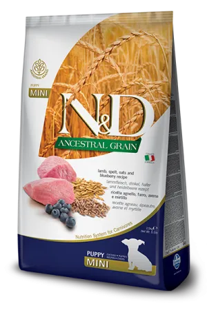 Farmina Natural & Delicious Ancestral Grain Lamb & Blueberry Mini Puppy Dry Dog Food