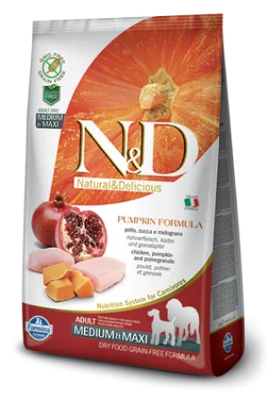 Farmina Pet Foods Medium & Maxi Adult Grain Free Chicken Pumpkin & Pomegranate Formula Dry Dog Food