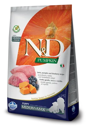 Farmina Pet Foods Medium & Maxi Puppy Grain Free Lamb Pumpkin & Blueberry Formula Dry Dog Food