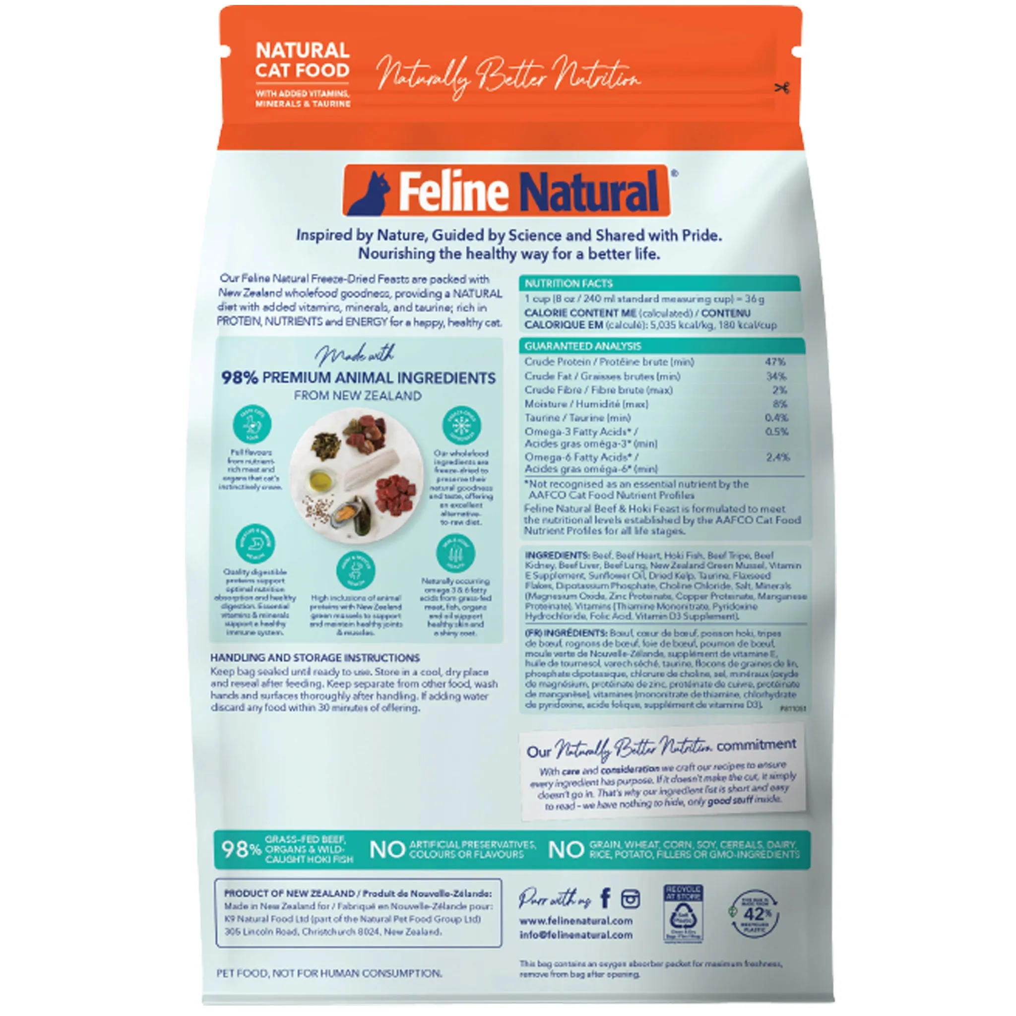 Feline Natural Freeze-Dried Cat Beef & Hoki