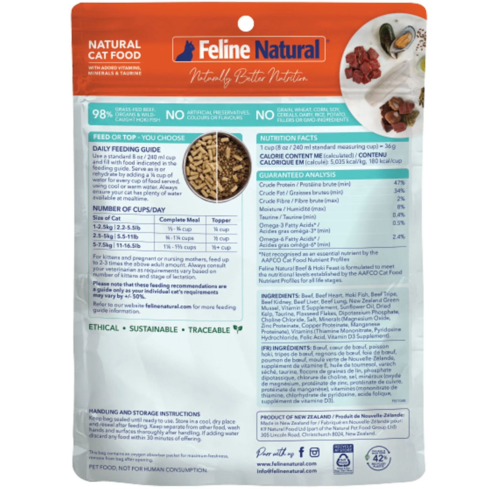 Feline Natural Freeze-Dried Cat Beef & Hoki