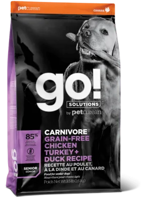 Go! Solutions Carnivore Grain Free Chicken, Turkey, and Duck Senior Recipe Dry Dog Food