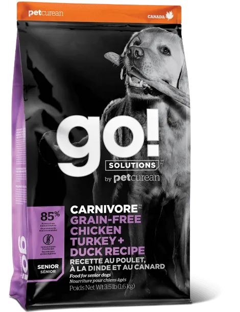 Go! Solutions Carnivore Grain Free Chicken, Turkey, and Duck Senior Recipe Dry Dog Food