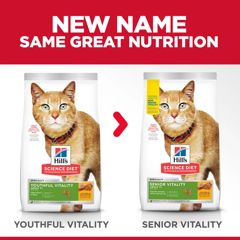 Hill's Science Diet Adult 7  Senior Vitality Chicken Recipe Dry Cat Food