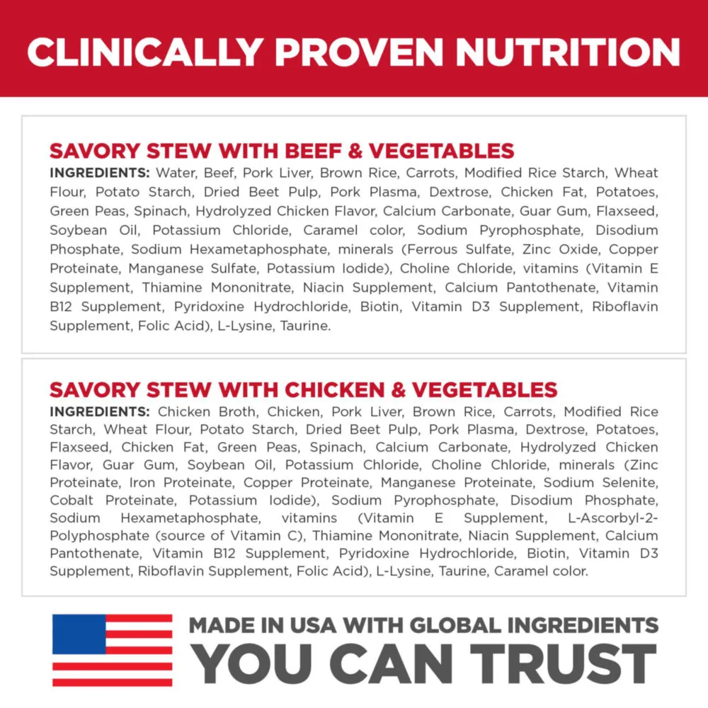 Hill's Science Diet Adult Small & Toy Breed Savory Chicken/Beef and Vegetable Stew Variety Pack Wet Dog Food