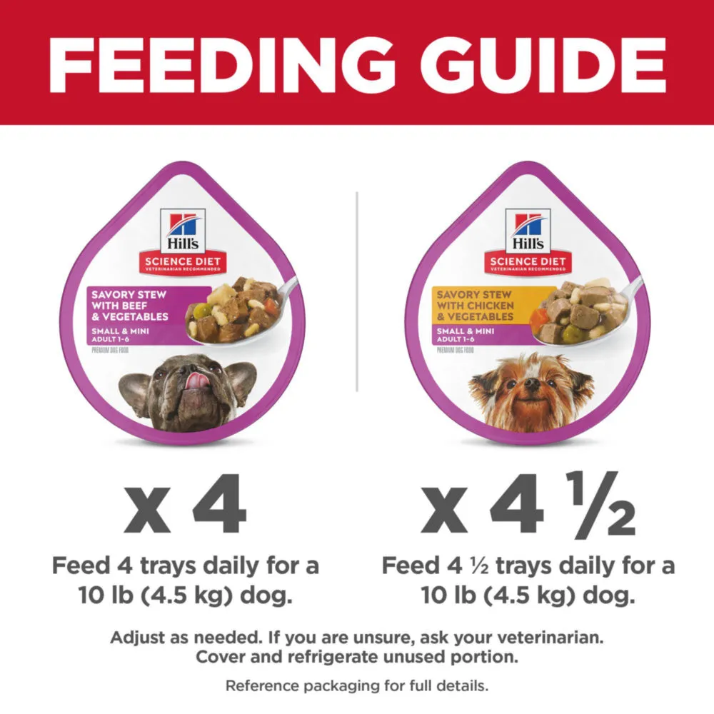 Hill's Science Diet Adult Small & Toy Breed Savory Chicken/Beef and Vegetable Stew Variety Pack Wet Dog Food