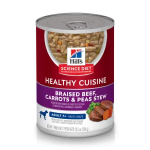 Hill's Science Diet Healthy Cuisine Adult 7  Braised Beef, Carrots, & Peas Stew Canned Dog Food