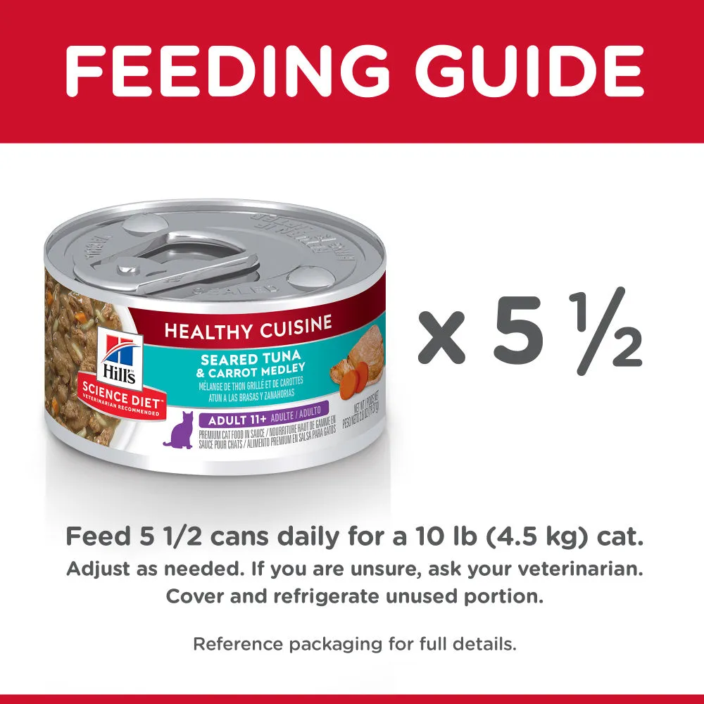 Hill's Science Diet Healthy Senior Cuisine Adult 11  Seared Tuna & Carrot Medley Canned Cat Food