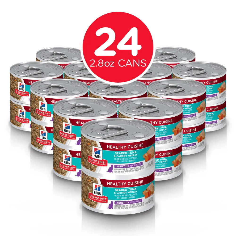 Hill's Science Diet Healthy Senior Cuisine Adult 11  Seared Tuna & Carrot Medley Canned Cat Food