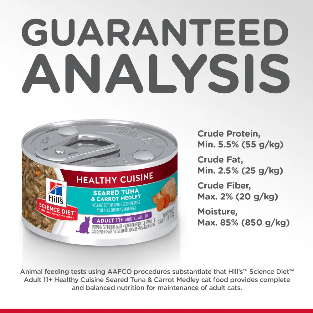 Hill's Science Diet Healthy Senior Cuisine Adult 11  Seared Tuna & Carrot Medley Canned Cat Food