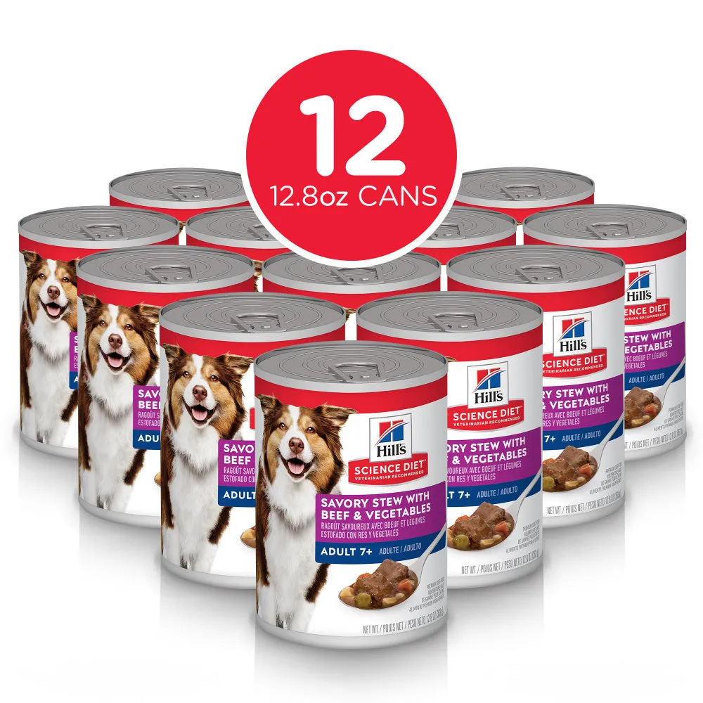 Hill's Science Diet Senior 7  Savory Stew with Beef & Vegetables Canned Dog Food