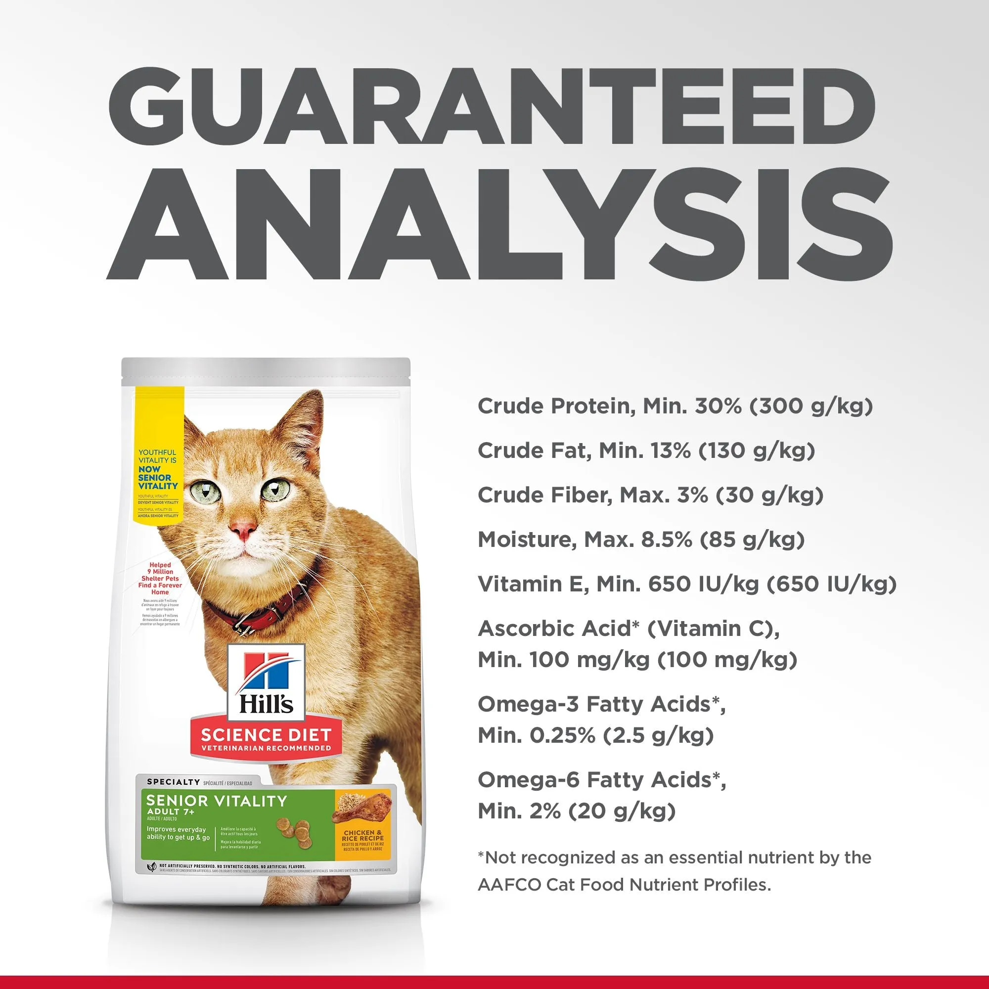 Hill's Science Diet Senior 7  Senior Vitality Dry Cat Food, Chicken & Rice Recipe