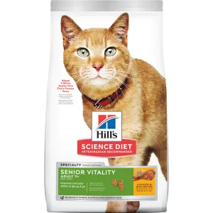 Hill's Science Diet Senior 7  Senior Vitality Dry Cat Food, Chicken & Rice Recipe