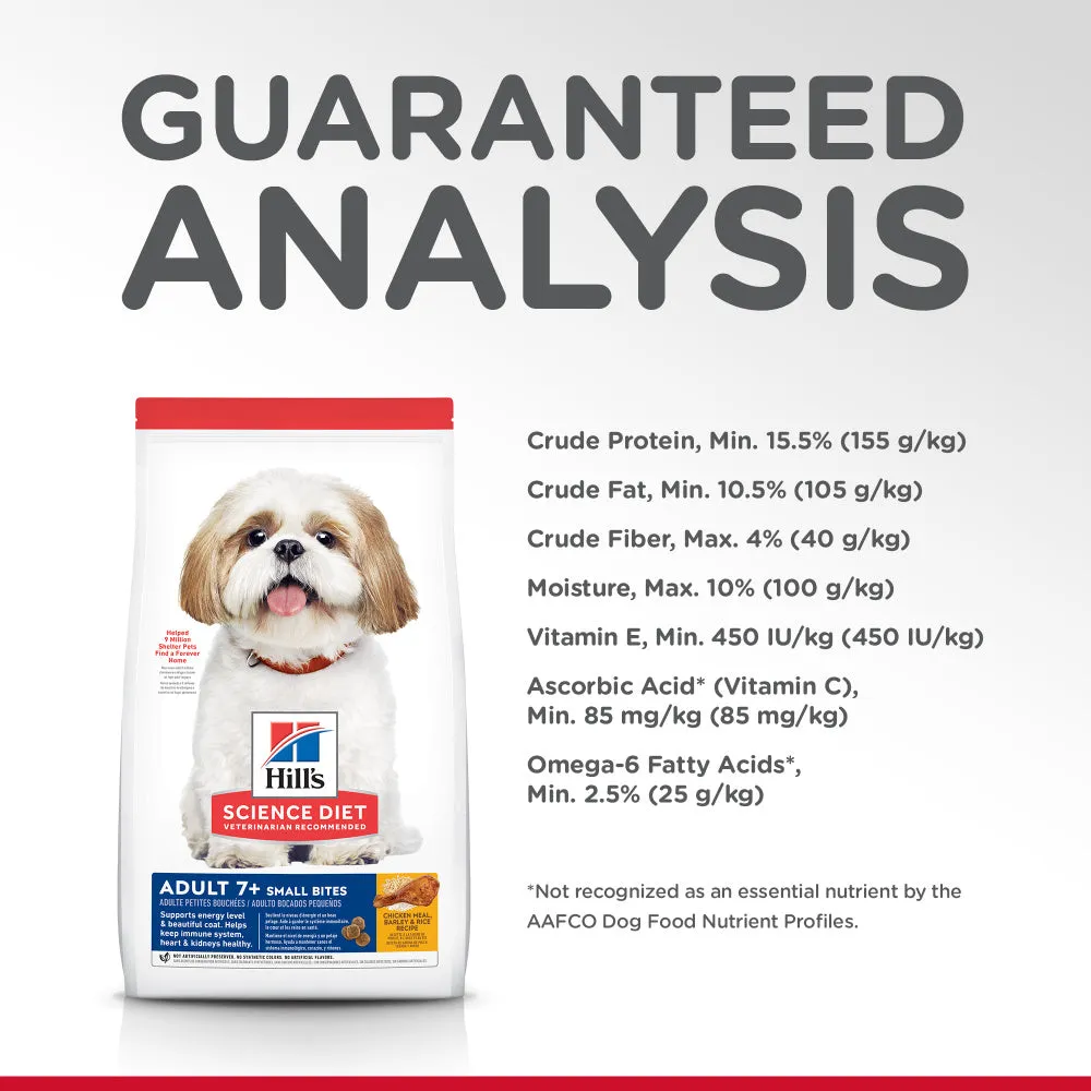 Hill's Science Diet Senior 7  Small Bites Chicken Meal, Barley & Brown Rice Recipe Dry Dog Food