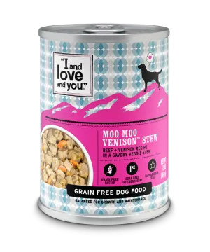 I And Love And You Grain Free Moo Moo Venison Stew Canned Dog Food