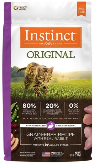 Instinct Original Grain Free Recipe with Real Rabbit Natural Kibble Coated with Freeze-Dried Raw Dry Cat Food