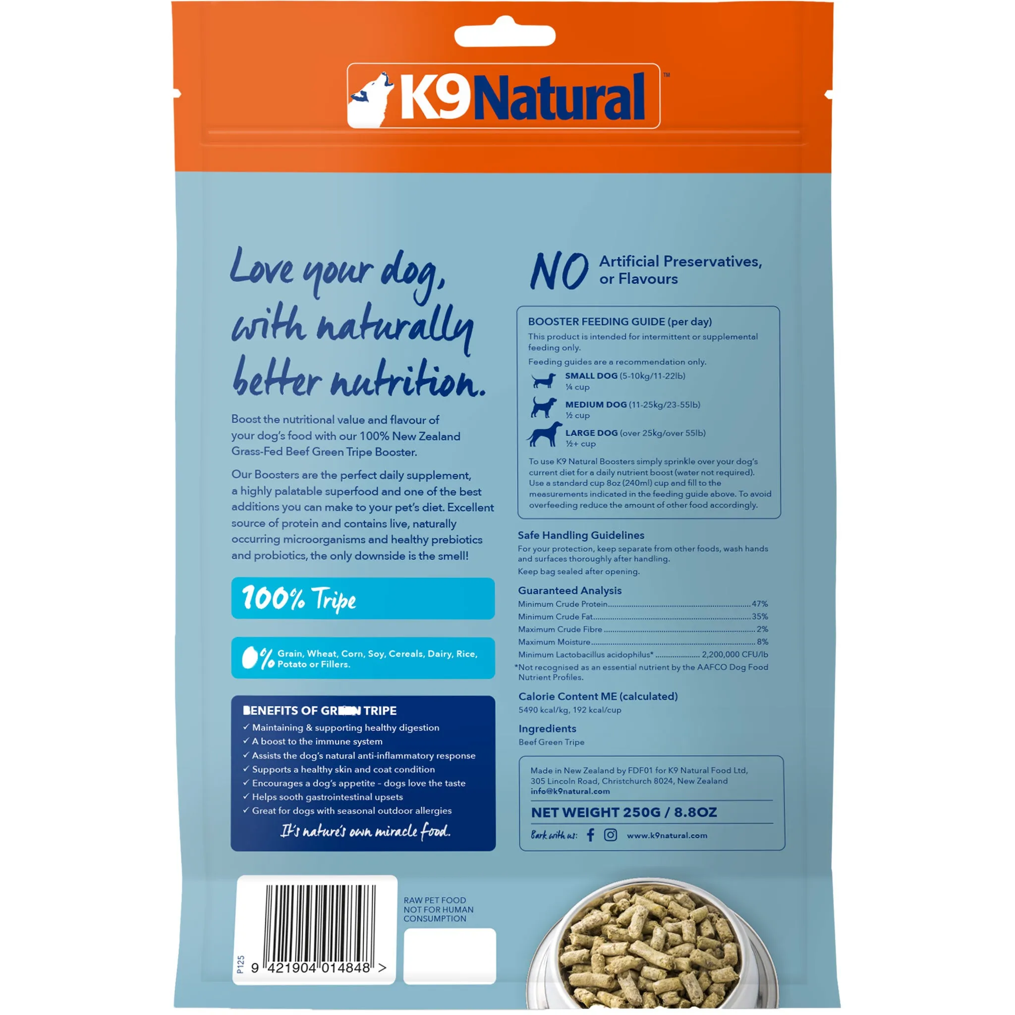 K9 Natural Freeze-Dried Beef Tripe Booster Dog Food Topper - 8.8oz