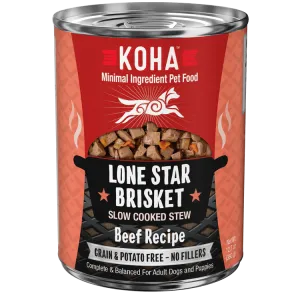 KOHA Grain & Potato Free Lone Star Brisket Slow Cooked Stew with Beef Single Canned Dog Food