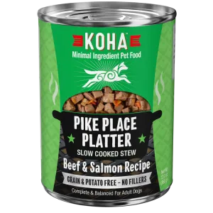 KOHA Grain & Potato Free Pike Place Platter Slow Cooked Stew with Beef & Salmon Canned Dog Food