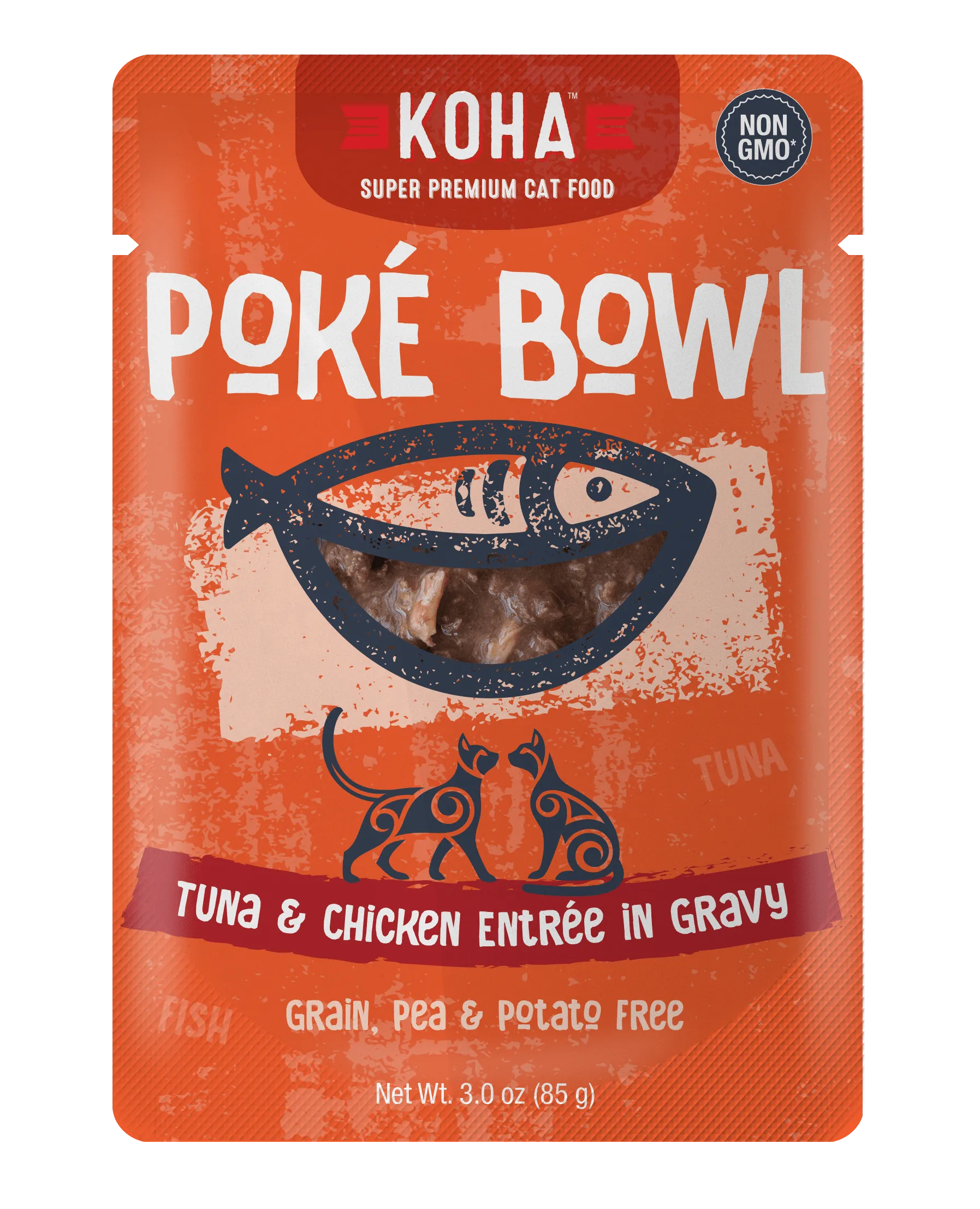 Koha Poké Bowl Tuna & Chicken Entrée in Gravy Wet Cat Food Pouch