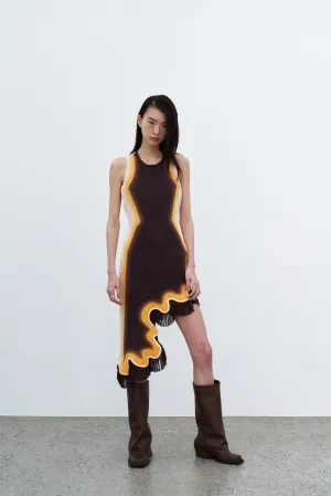 LOTUS SIGNATURE WAVY DRESS WITH OPEN BACK