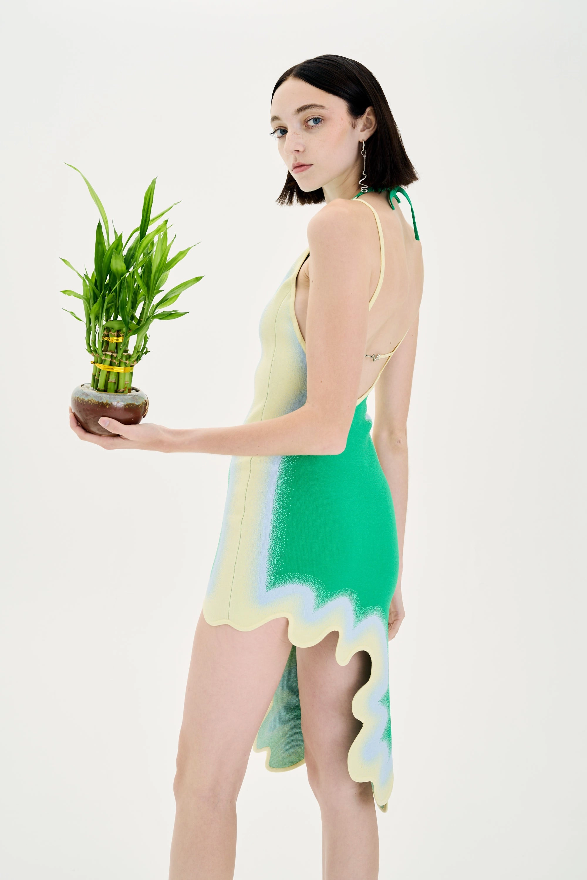 LOTUS SIGNATURE WAVY DRESS WITH OPEN BACK