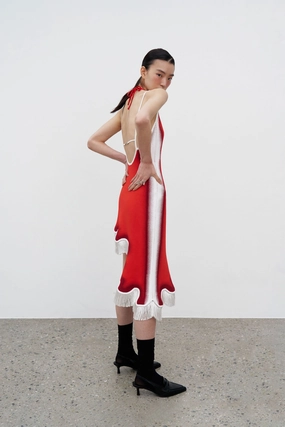 LOTUS SIGNATURE WAVY DRESS WITH OPEN BACK