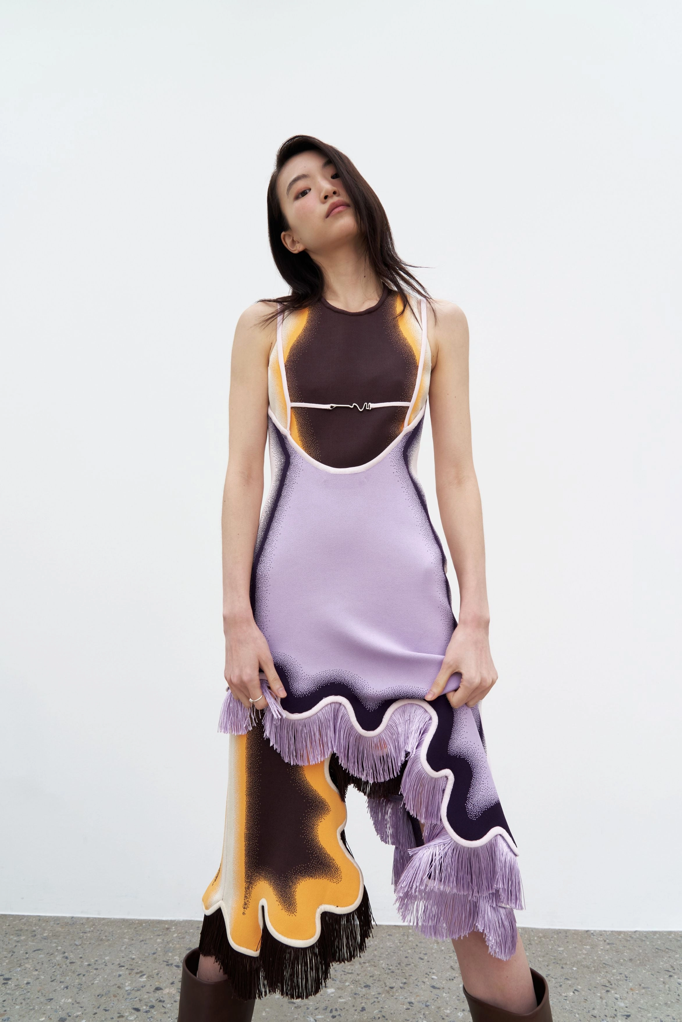 LOTUS SIGNATURE WAVY DRESS WITH OPEN BACK