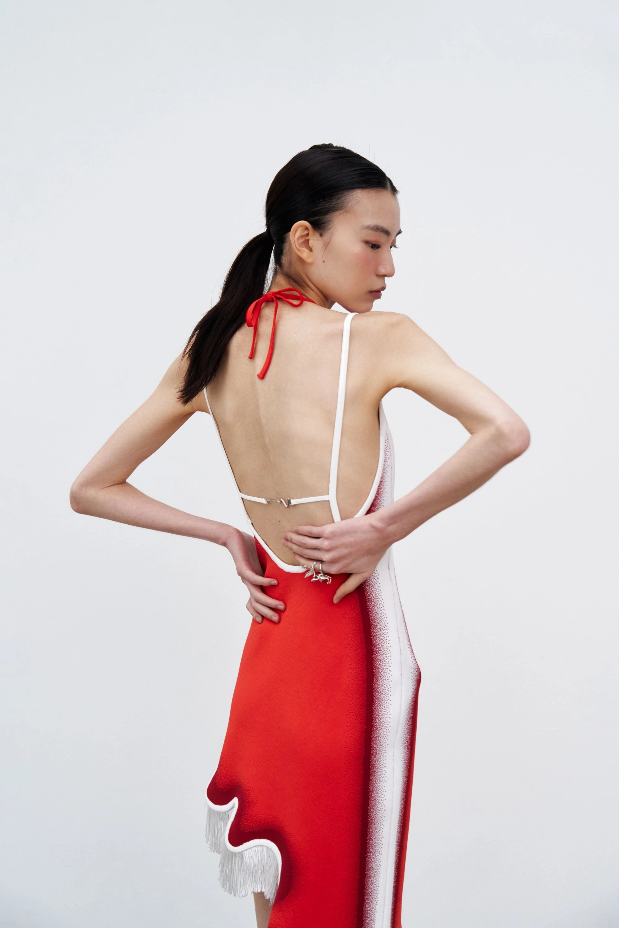 LOTUS SIGNATURE WAVY DRESS WITH OPEN BACK