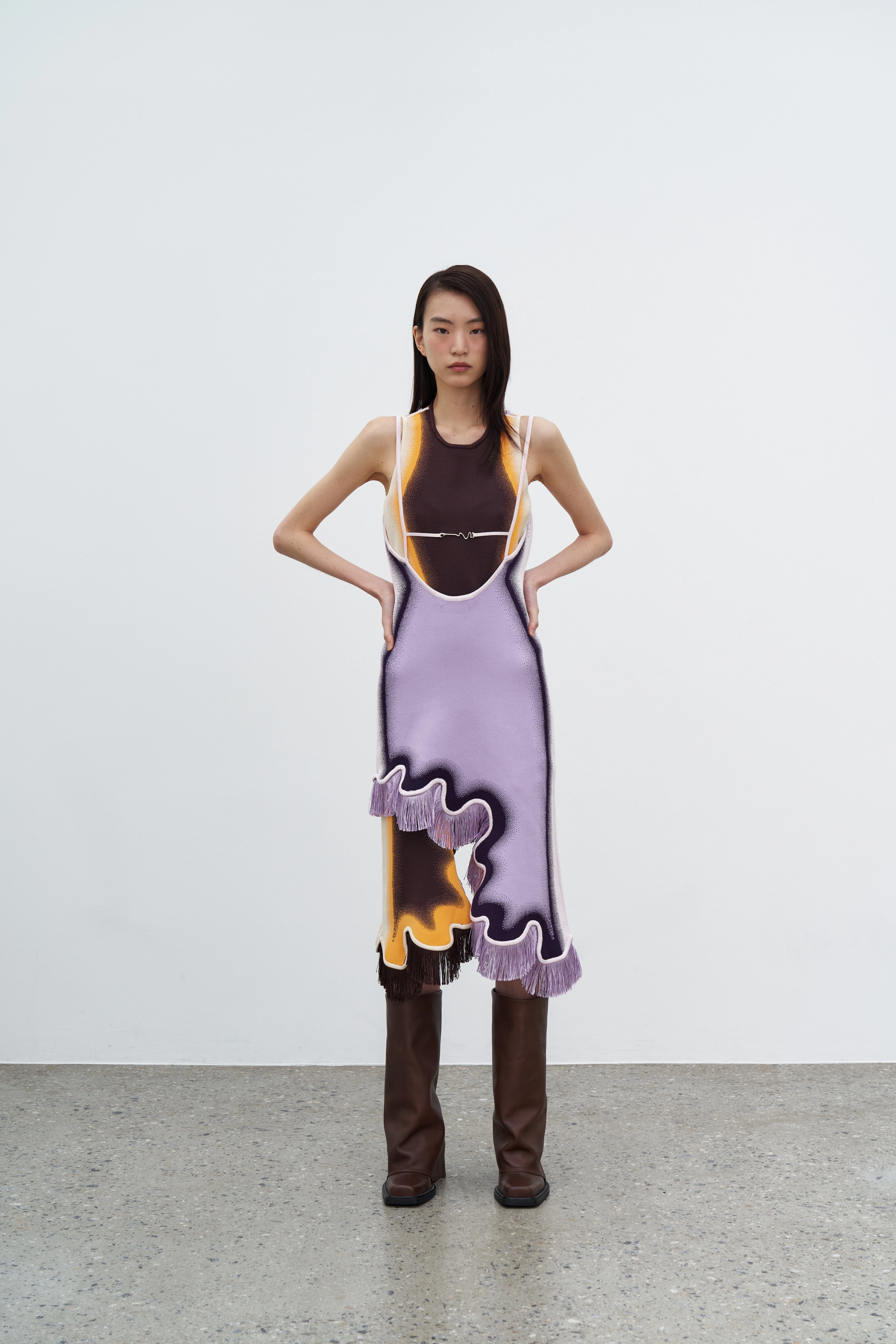 LOTUS SIGNATURE WAVY DRESS WITH OPEN BACK