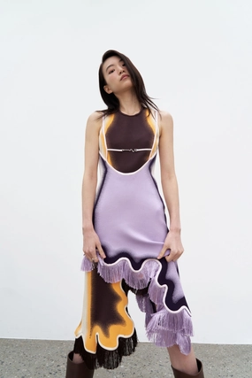 LOTUS SIGNATURE WAVY DRESS WITH OPEN BACK