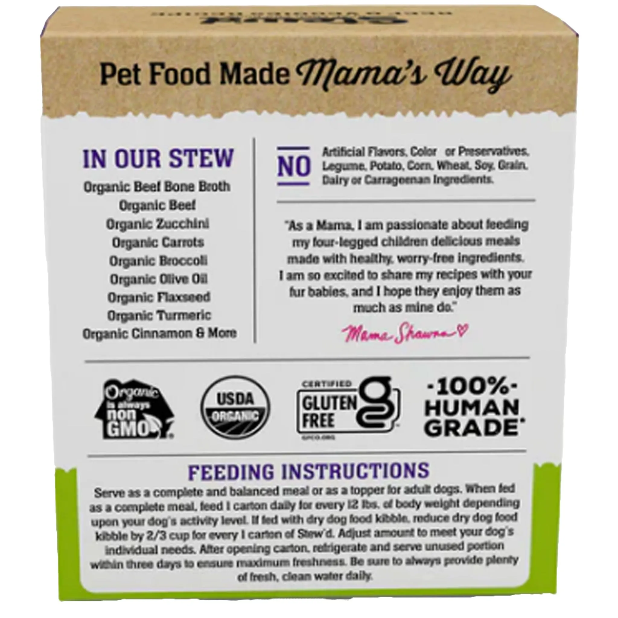 Mama Shawna Organic Stew'd Beef & Veggies Dog Food