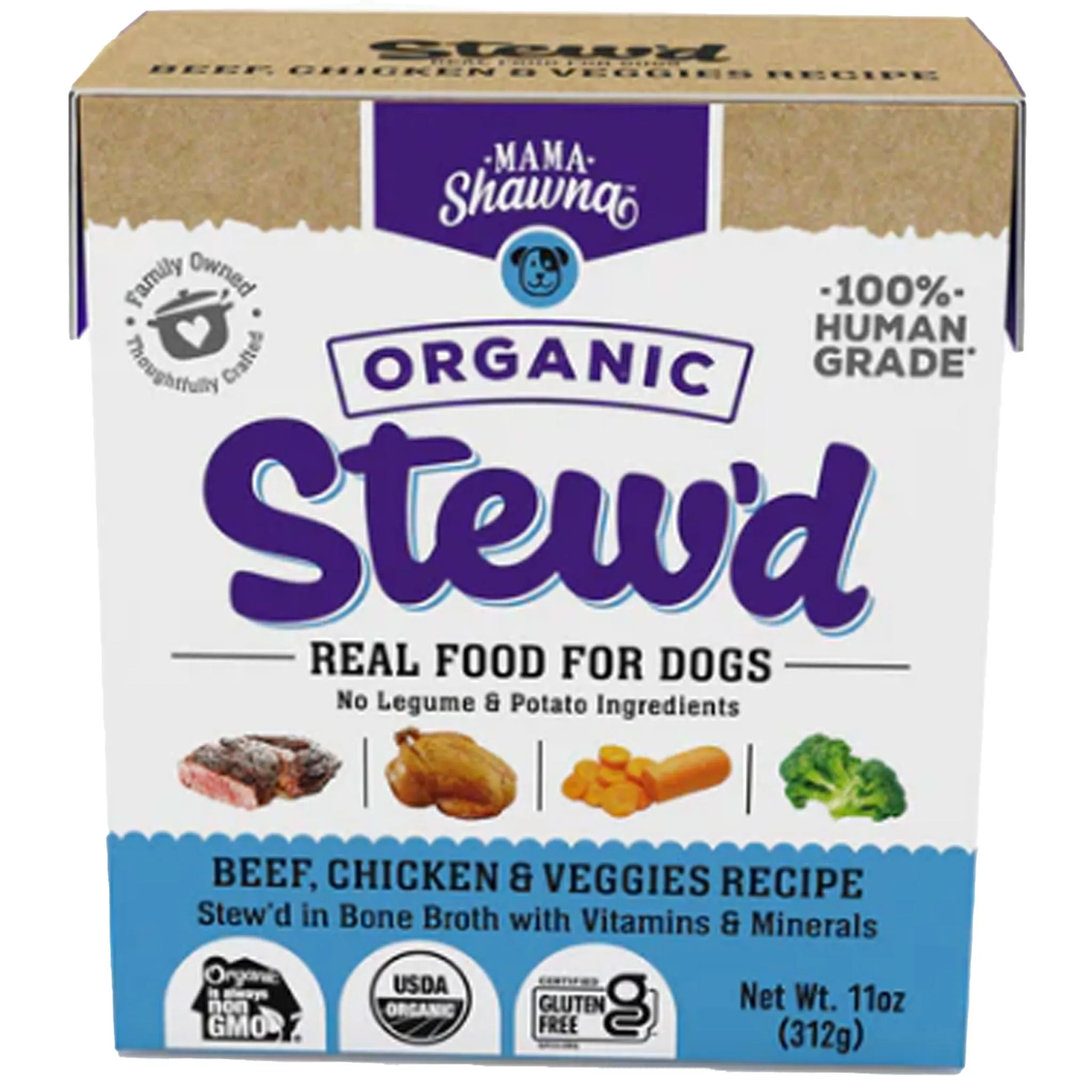 Mama Shawna Organic Stew'd Beef, Chicken, & Veggies Dog Food