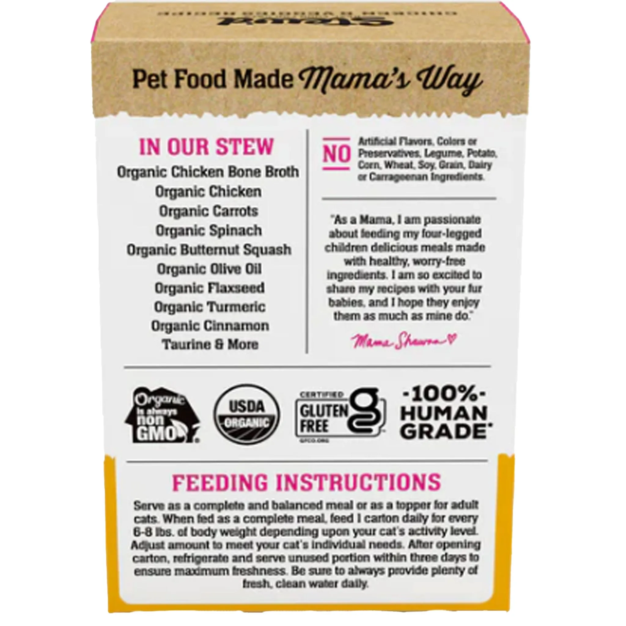 Mama Shawna Organic Stew'd Cat Chicken & Veggies 5.5 oz