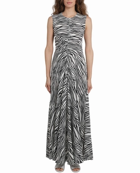 Max Mara Studio Zebra Printed Sleeveless Dress