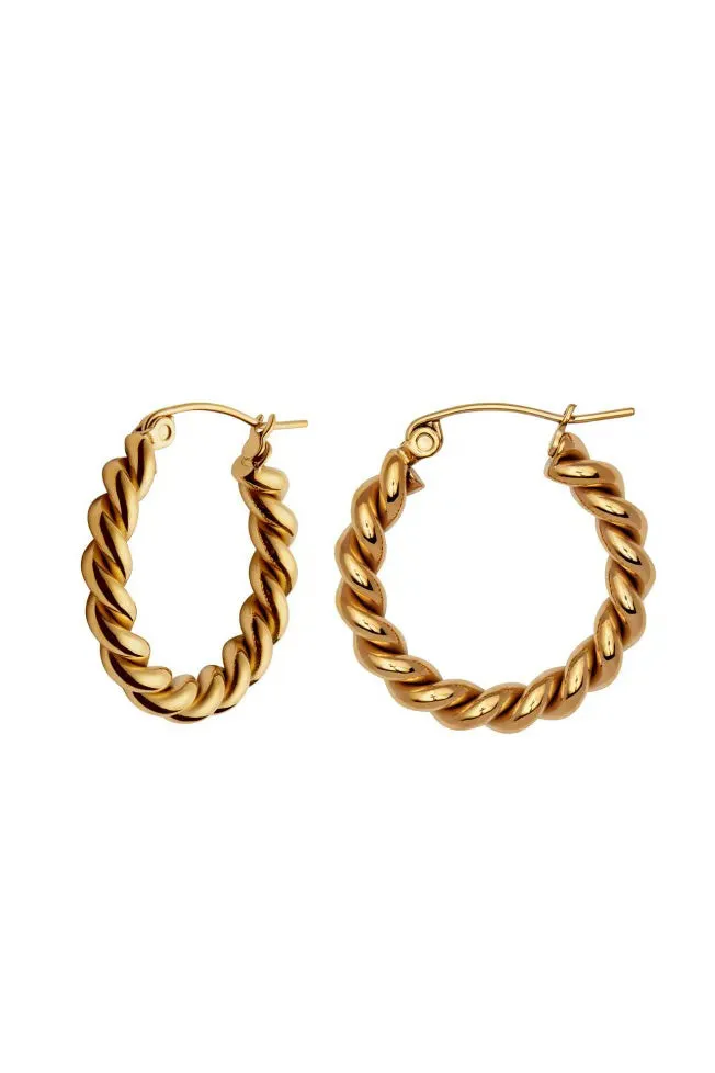 Nordic Muse Twist Hoop Earrings