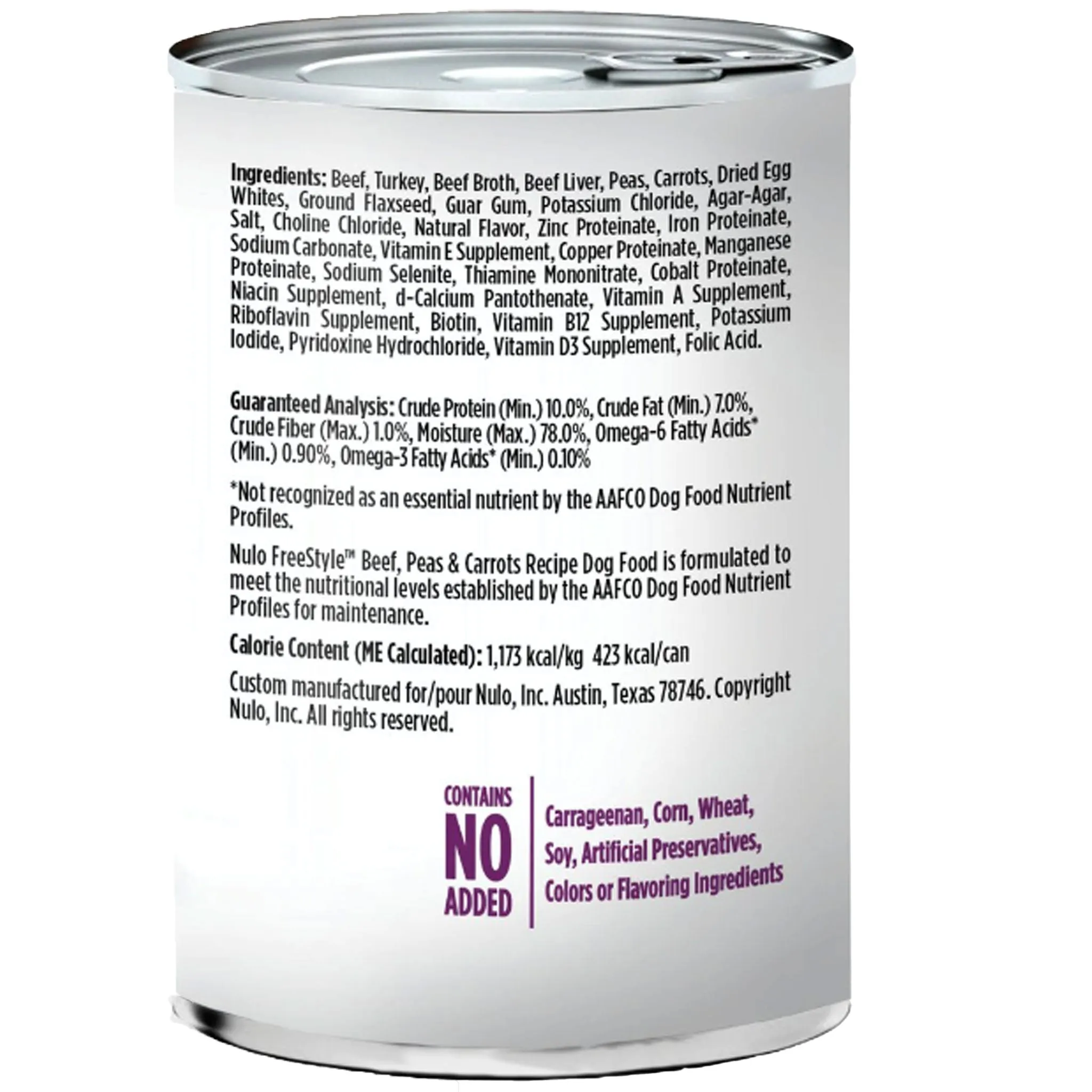 Nulo FreeStyle Dog Can Beef & Vegetables Dog Food