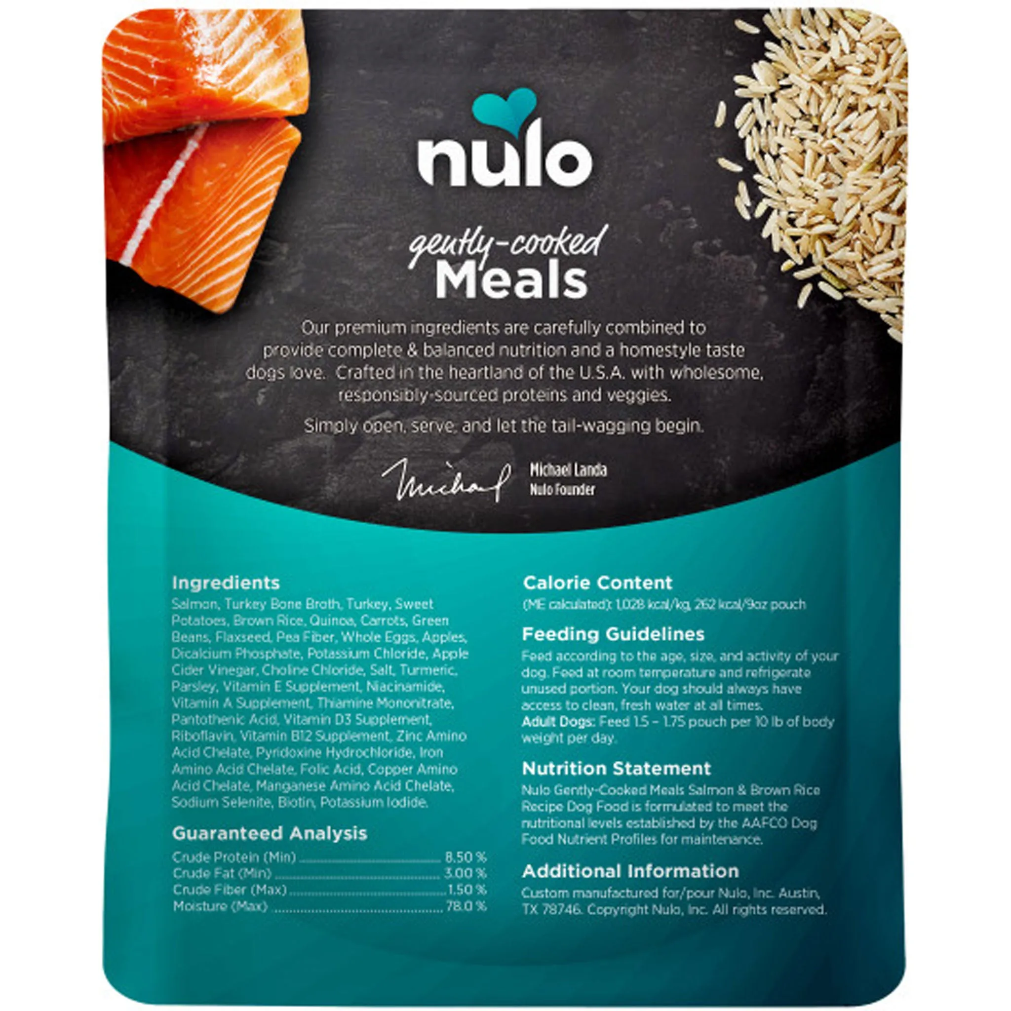 Nulo Gently-Cooked Meal Salmon & Brown Dog Food